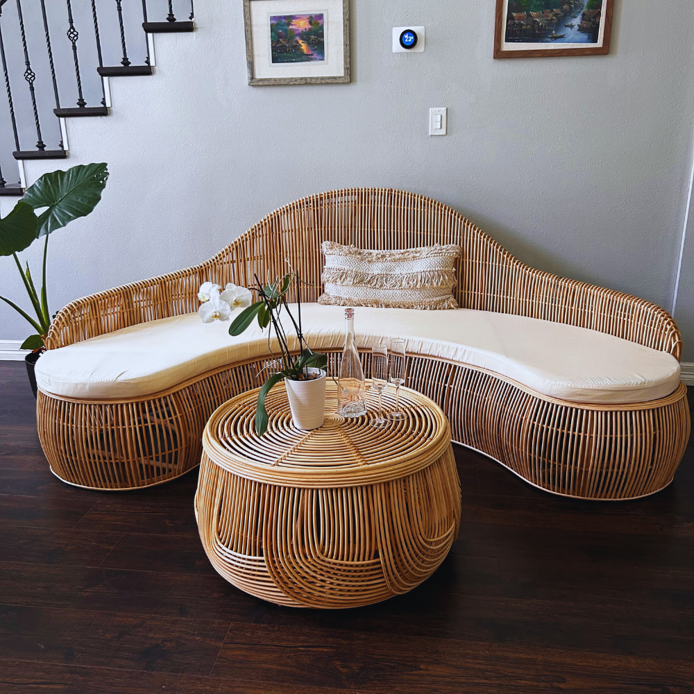 Natural Rattan Seating Set (Sofa & Coffee Table) – SpencerAbbadie