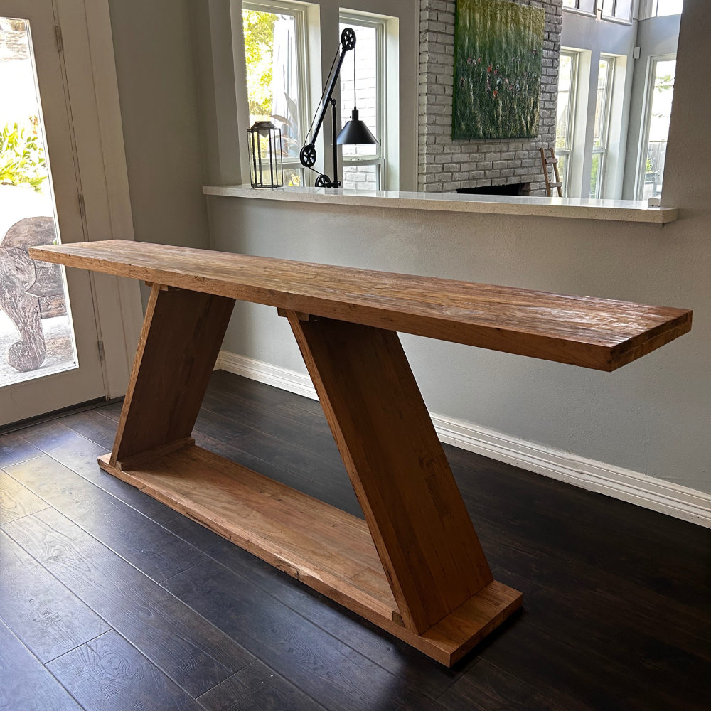 Sustainable Reclaimed Teak Console Table – Eco-Friendly Accent Table for Entryways & Living Spaces