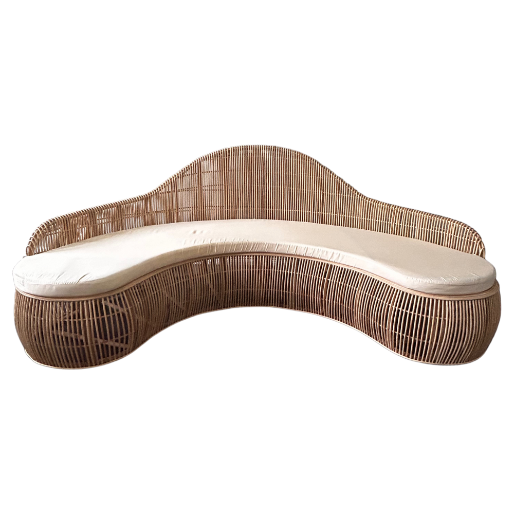 Natural Rattan Seating Set (Sofa & Coffee Table)