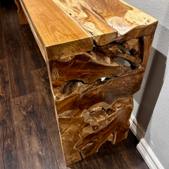 Recycled Teak Wood Console Table