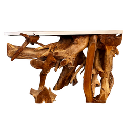 47” Teak Root Console Table with Epoxy top