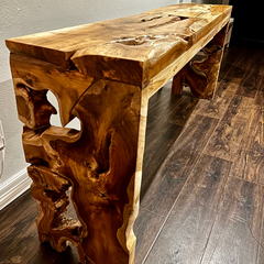 Recycled Teak Wood Console Table