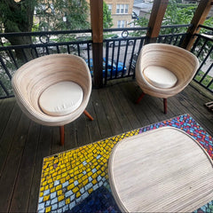 Natural Rattan Conversation Set