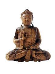 Wood Buddha sculpture