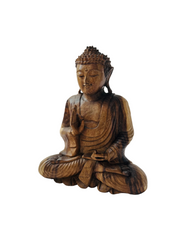 Wood Buddha sculpture