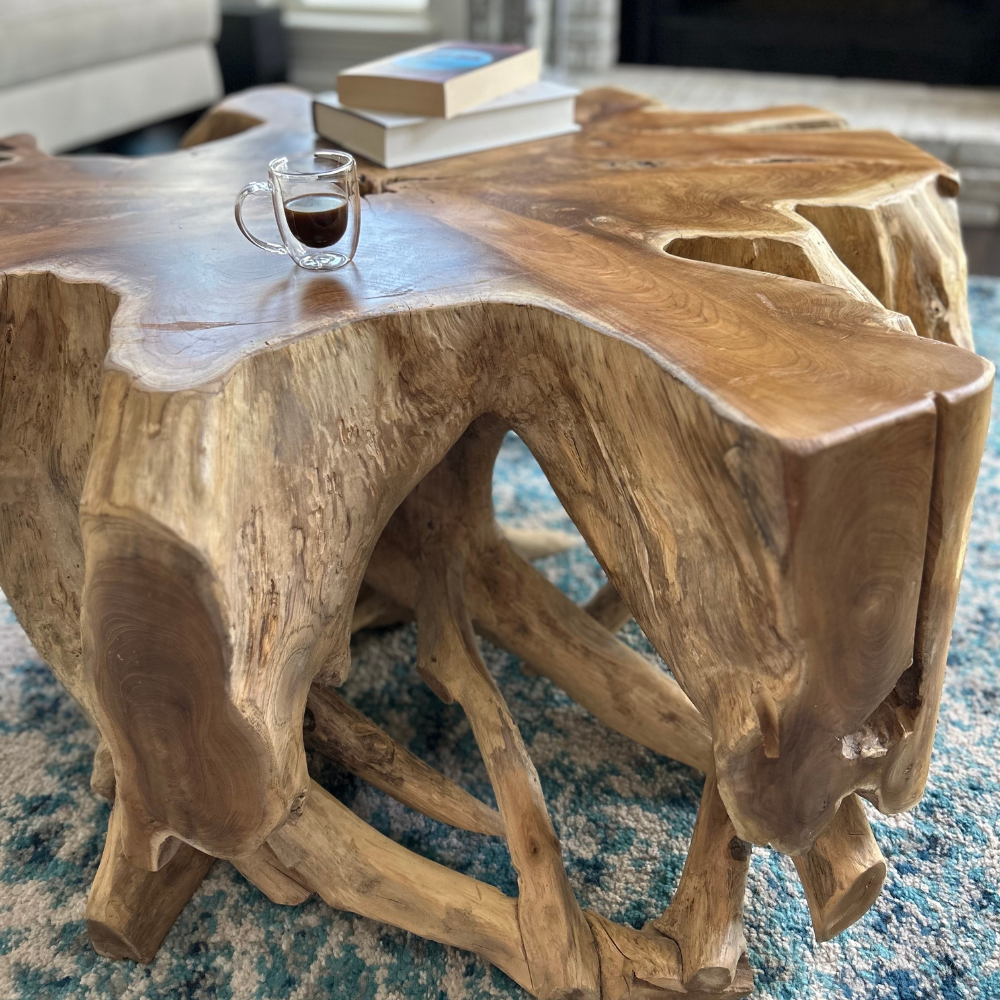 Natural Teak Wood Coffee Table