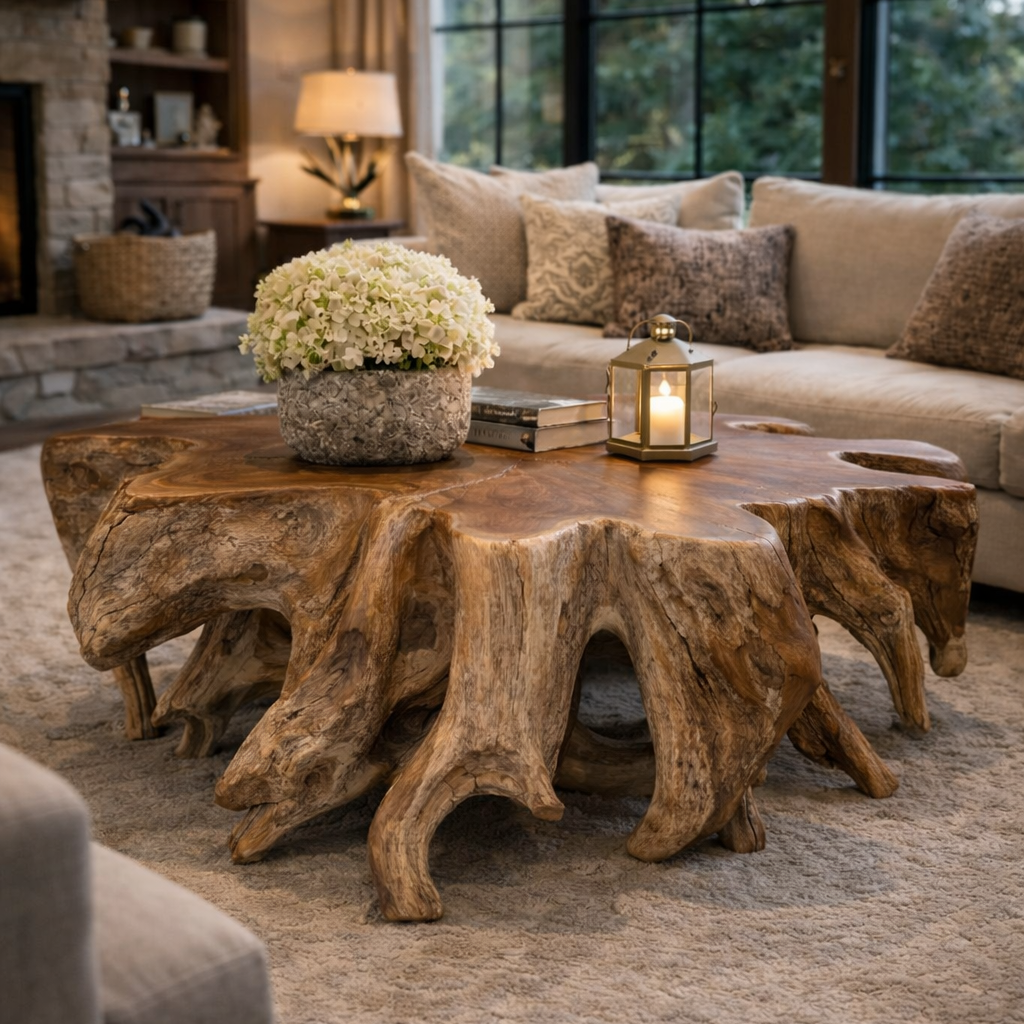 Teak Root Coffee Table | Handcrafted Sustainable Wood – SpencerAbbadie