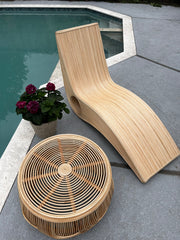 Natural Rattan Lounge Chair Set (Set of 2 chairs and a coffee Table)