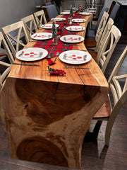 Live Edge Dining Table with Waterfall end