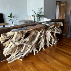 Teak Root Console Table - Driftwood Entryway Table