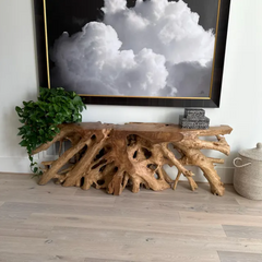 Teak Root Console Table