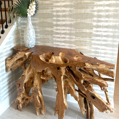 Teak Root Console Table