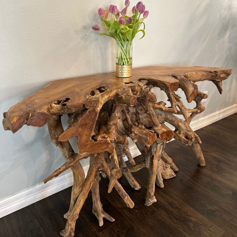 Teak Root Console 47” Teak Root Console Table – SpencerAbbadie