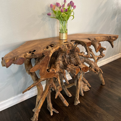 Teak Root Console Table