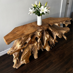 Teak Root Console Table