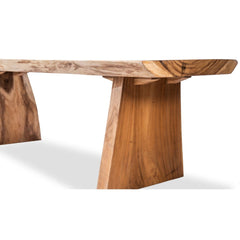 Live Edge Slab Dining Table With Wooden Legs