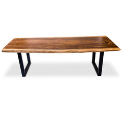 Live Edge Slab Dining Table With Metal Legs