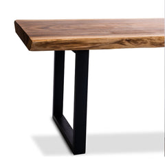 Live Edge Slab Dining Table With Metal Legs