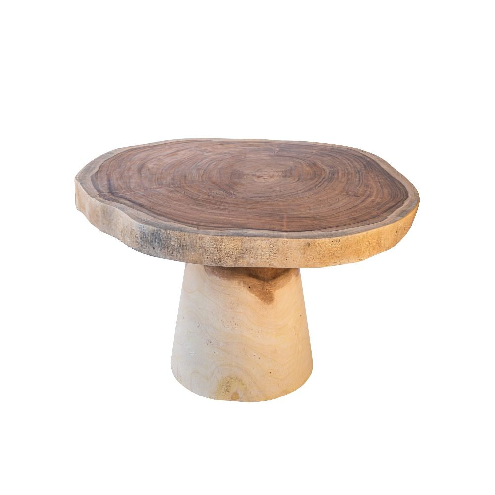 51” Round-Log Live Edge Dining Table with Pedestal  base