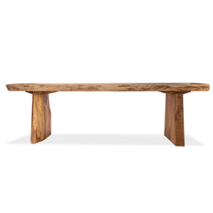 Live Edge Slab Dining Table With Wooden Legs