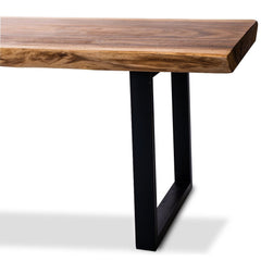 Live Edge Slab Dining Table With Metal Legs