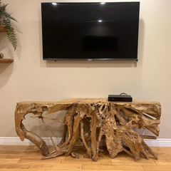 Teak Root Console Table - Driftwood Entryway Table