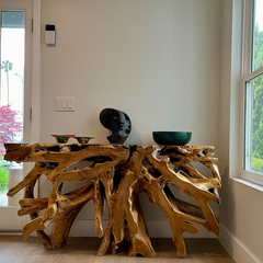 Teak Root Console Table