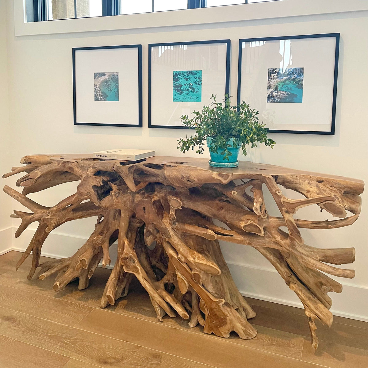Teak Root Console Table - Driftwood Entryway Table