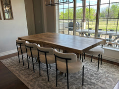 Live Edge Slab Dining Table With Wooden Legs